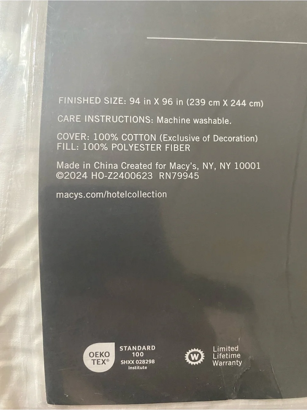 Hotel Collection FULL/QUEEN Luxe Down Alternative Comforter HI-Loft Hypoallergen